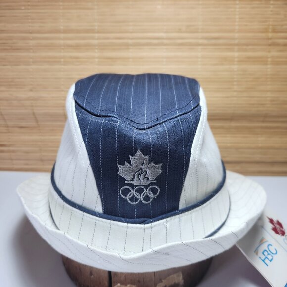Olympic Fedora Hat HBC Canada Unisex Adult Pin Striped White Blue One Size - Picture 5 of 12